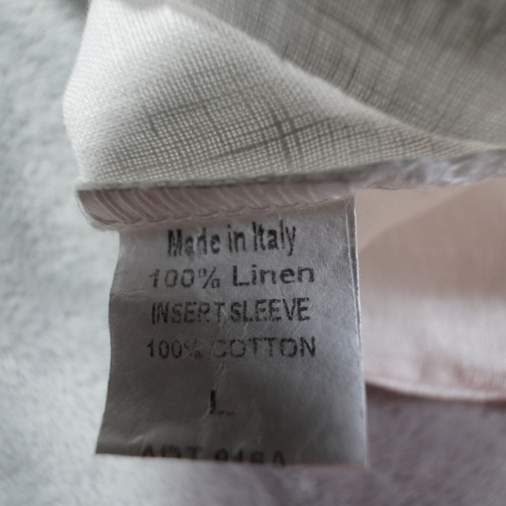 Terzo Millennio Made in Italy Linen Blouse Lace Sleeve Boho Top White Womens L - Picture 11 of 13